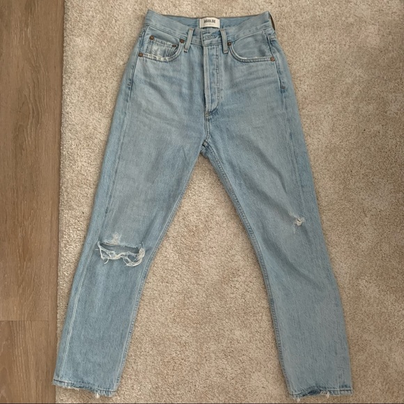 Agolde Riley High Rise Straight Crop in Shatter - Picture 4 of 10